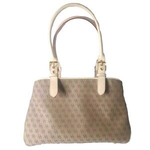 Dooney & Bourke Buckle Satchel Bag Canvas & Leather Handbag H035C BN